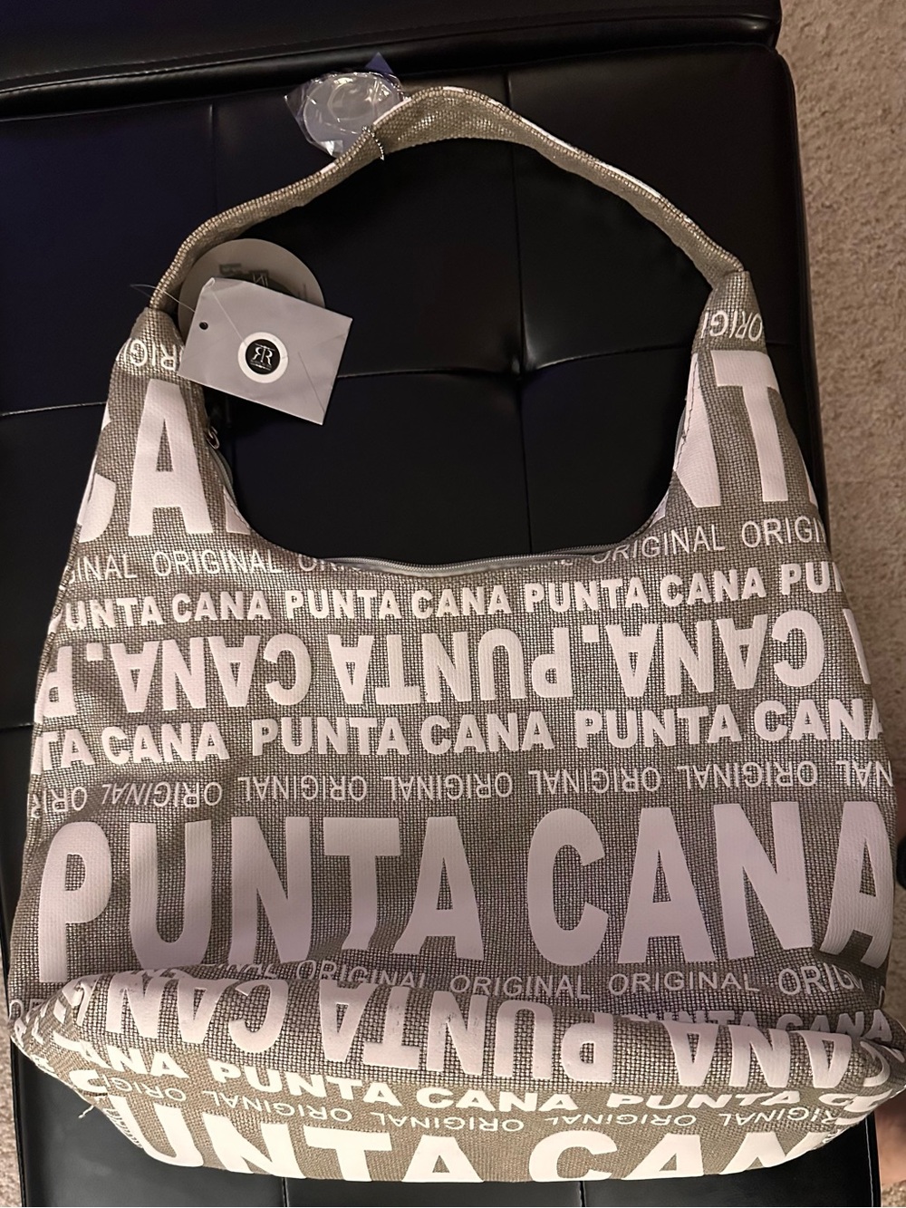 Punta Cana Beige Logo Tote Bag
